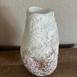 Anthropologie Snow-Capped Glass Vase 6.5”
